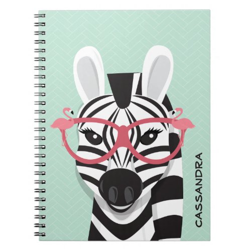 Fun Zebra Name Pink Flamingo Animal Notebook