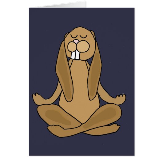 Fun Zen Bunny Rabbit in Yoga Pose Cards (Front)