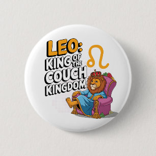 Fun Zodiac Leo design Button