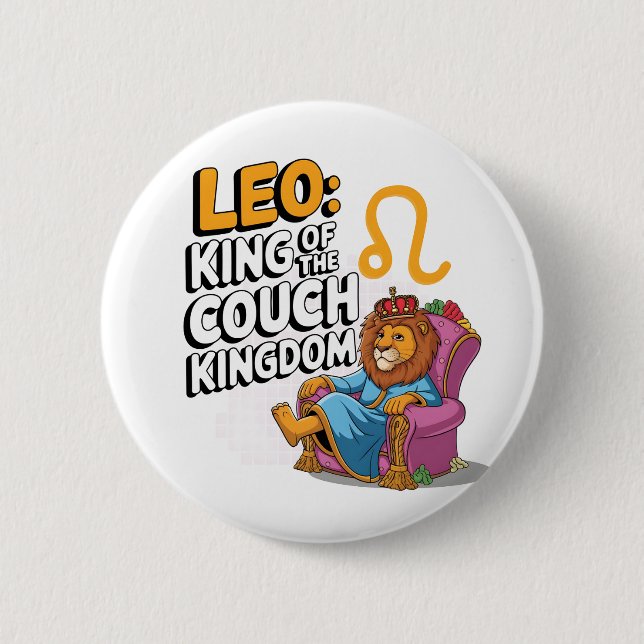 Fun Zodiac Leo design Button (Front)