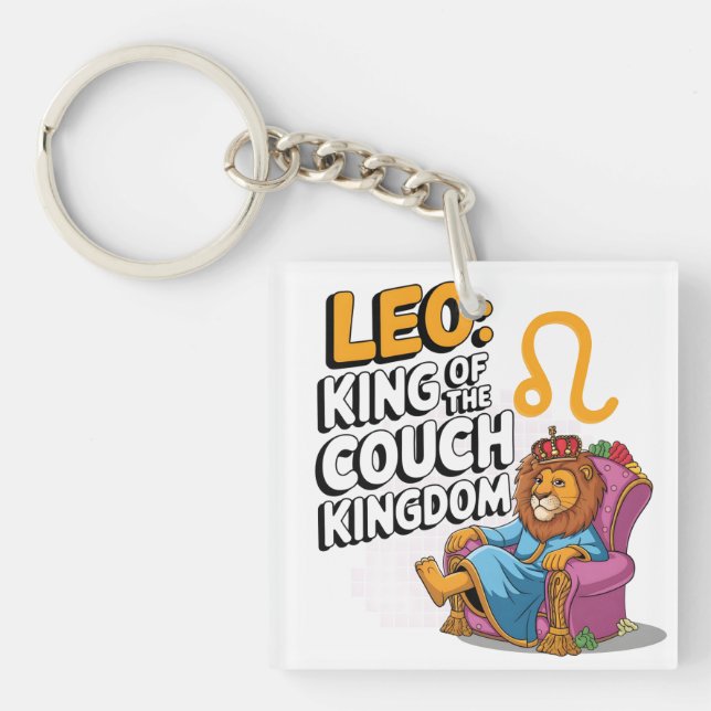 Fun Zodiac Leo design Keychain (Front)