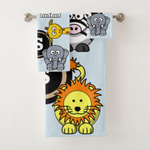 Fun Zoo Animals Bath Towel Set