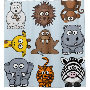 Fun Zoo Animals Shower Curtain