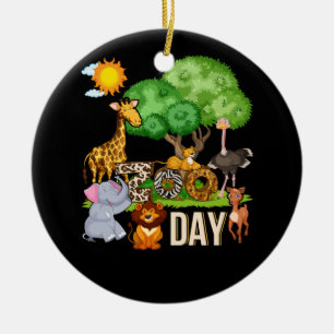 Fun Zoo Day Cute Animals School Field Trip Safari  Ceramic Ornament