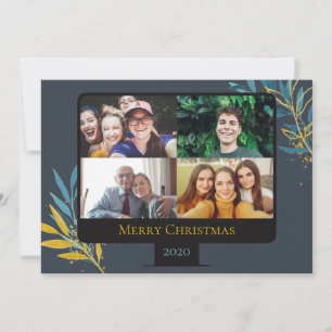 Fun Zoom Video Screen with Custom Photos Christmas Holiday Card