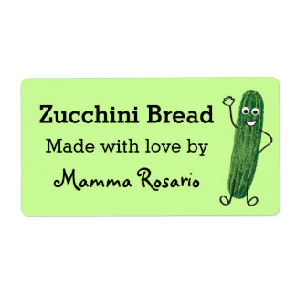 Fun Zucchini Bread Food Bakery Label