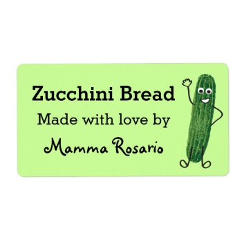 Fun Zucchini Bread Food Bakery Label by cbendel at Zazzle
