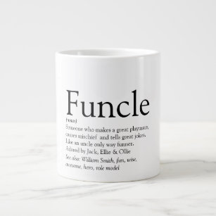 Funcle Cool Fun Uncle Modern Black and White Giant Coffee Mug