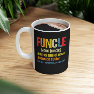 Funcle Definition Funny Gift For Uncle Two-Tone Coffee Mug