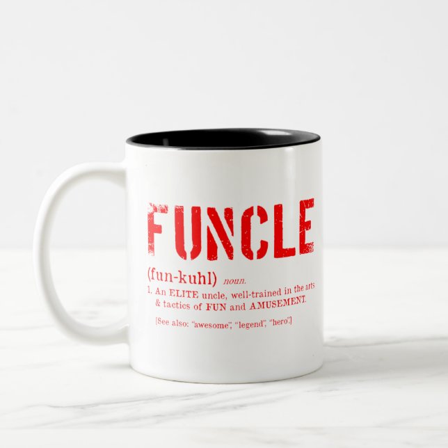 Funcle Definition Two Tone Coffee Mug Funny Uncle  (Left)