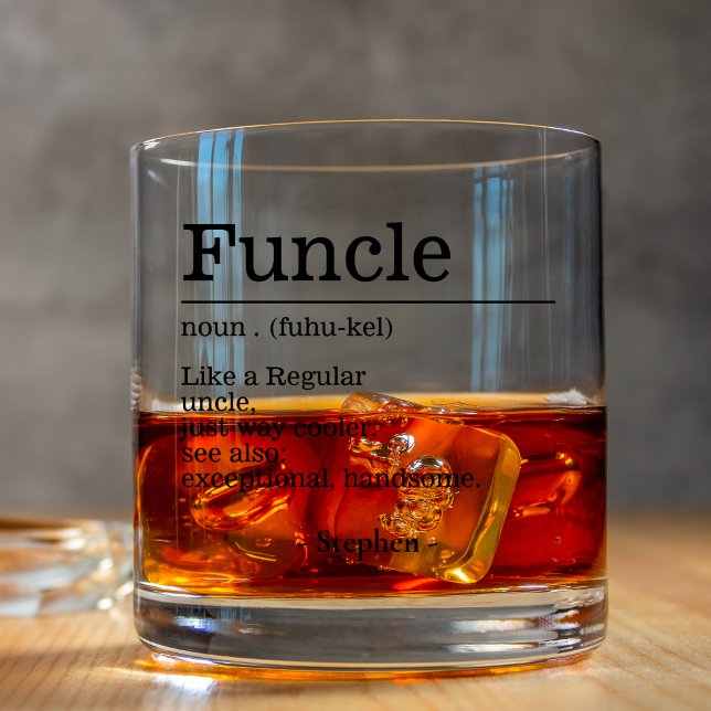 Funcle Definition Uncle Gifts From Niece Nephew Whiskey Glass (Creator Uploaded)