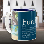 Funcle Funny Cool Best Ever Uncle Photo Collage Two-Tone Coffee Mug<br><div class="desc">Personalise for your special,  favourite Uncle,  Tío or Funcle to create a unique gift. A perfect way to show him how amazing he is every day. You can even customise the background to their favourite color. Designed by Thisisnotme©</div>