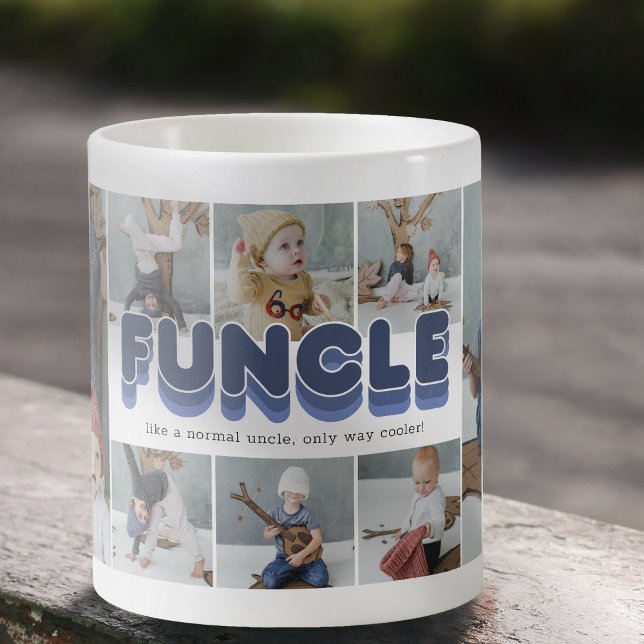 Funcle Funny Cool Uncle Photo Collage Coffee Mug (Creator Uploaded)
