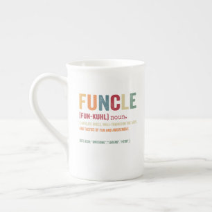 Funcle Funny Uncle Definition, Awesome Legend Hero Bone China Mug