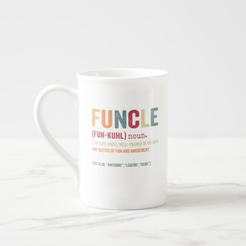 Funcle Funny Uncle Definition Awesome Legend Hero Bone China Mug