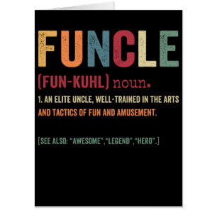 Funcle Funny Uncle Definition, Awesome Legend Hero Card