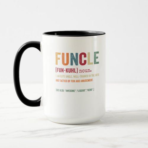 Funcle Funny Uncle Definition Awesome Legend Hero Mug