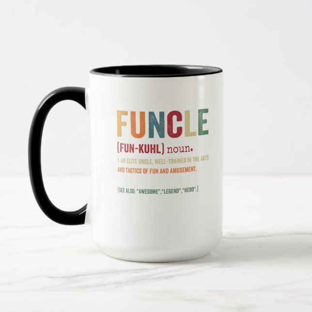 Funcle Funny Uncle Definition, Awesome Legend Hero Mug (Left)