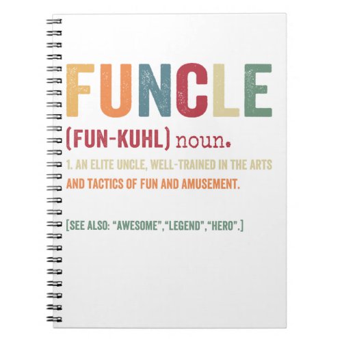 Funcle Funny Uncle Definition Awesome Legend Hero Notebook