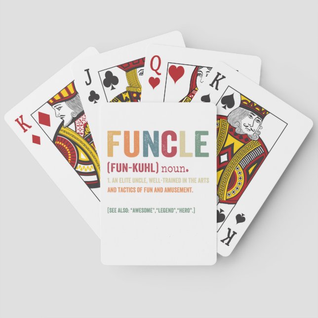 Funcle Funny Uncle Definition, Awesome Legend Hero Poker Cards (Back)