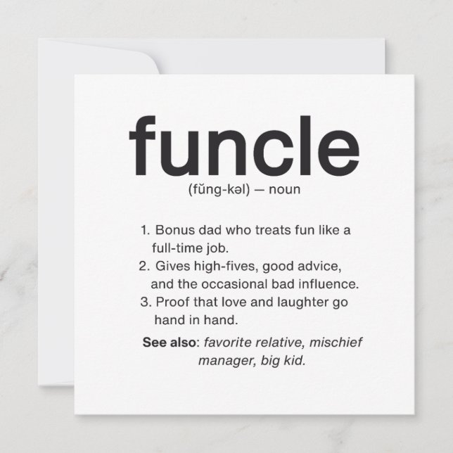 Funcle  holiday card (Front)