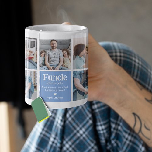 Funcle Photo Collage Definition Cute Modern Uncle Coffee Mug