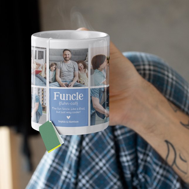 Funcle Photo Collage Definition Cute Modern Uncle Coffee Mug (Creator Uploaded)