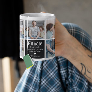 Funcle Photo Collage Definition Cute Modern Uncle Coffee Mug