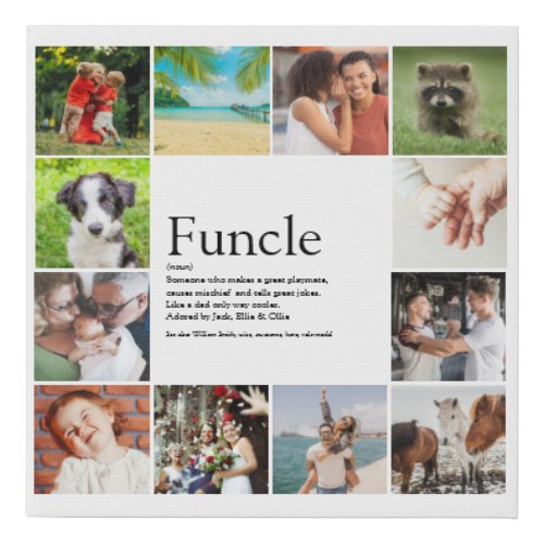 Funcle Uncle Definition Photo Collage Modern Faux Canvas Print