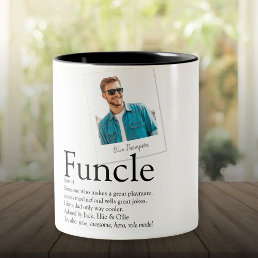Funcle Uncle Definition Photo Two-Tone Coffee Mug