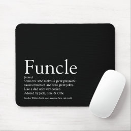 Funcle Uncle Fun Cool Modern Black and White Mouse Pad