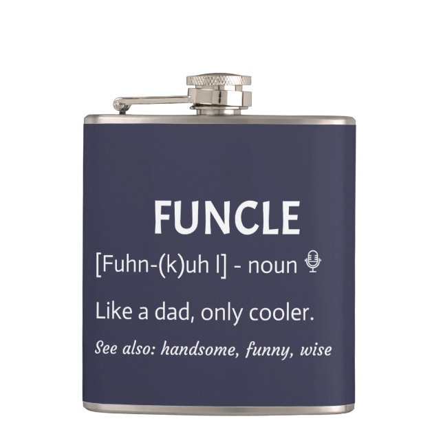 FUNCLE Uncle Gift Funny Joke Flask (Front)
