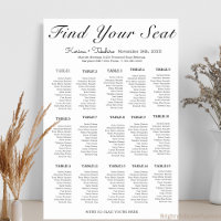 Functional Minimalist Wedding Seat Chart 