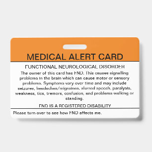 Functional Neurological Disorder Medical Badge