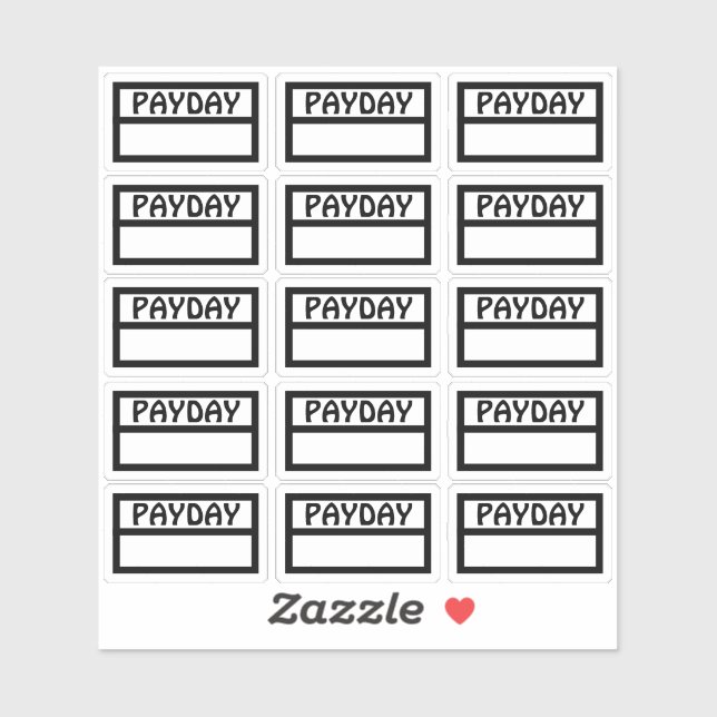 Functional Payday Sticker (Sheet)