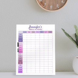 Functional Purple and Pink Weekly Schedule Planner Dry Erase Board