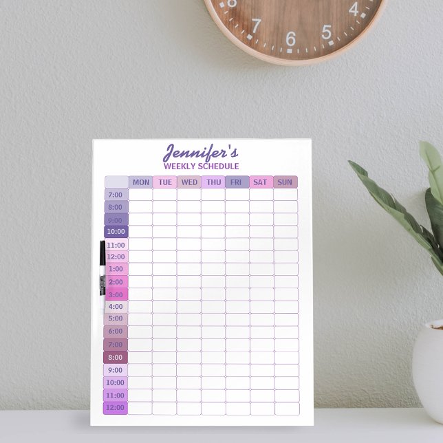 Functional Purple and Pink Weekly Schedule Planner Dry Erase Board (Creator Uploaded)