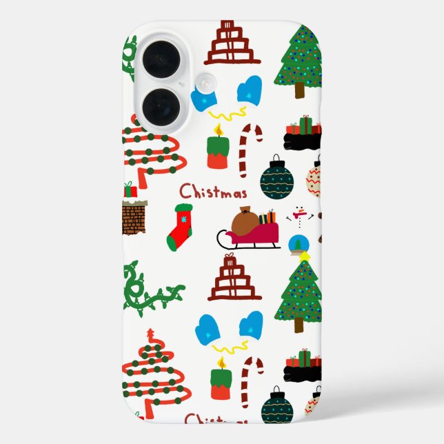 Funda Christmas Doodle Case-Mate iPhone Case (Back)
