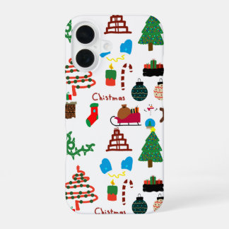 Funda Christmas Doodle iPhone 16 Case