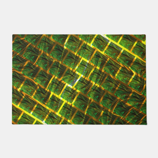 Fundo com imagem verde sob grade dourada? doormat (Front)