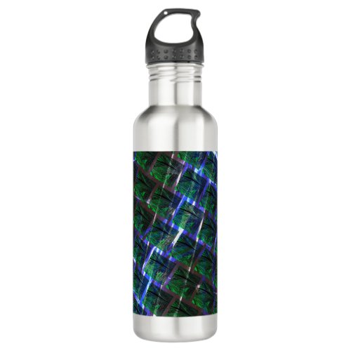 Fundo de imagem verde sob grade flutuando stainless steel water bottle