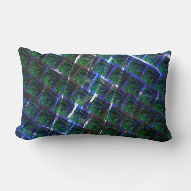 Fundo de imagem verde sob grade flutuante? lumbar pillow (Front)