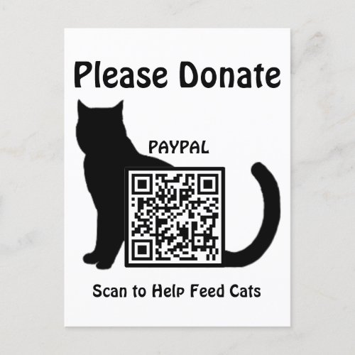 Fundraiser Animal Shelter QR Code Donations Postcard