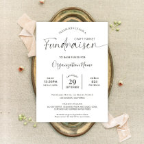 Fundraiser Logo Minimalist Black & White Charity Invitation