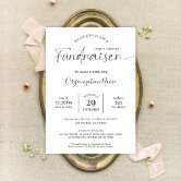 Charity Fundraiser Logo Minimalist Black & White Invitation