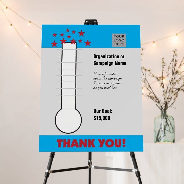 Fundraising Campaign Progress Chart-add amounts Foam Board (In Situ (Stand))