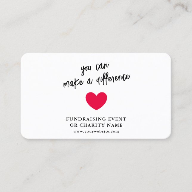 Fundraising Charity Donate Heart Photo Card (Front)