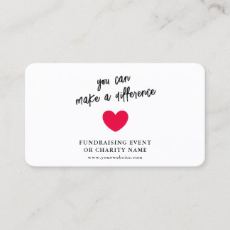 Fundraising Charity Donate Logo Heart Photo Card