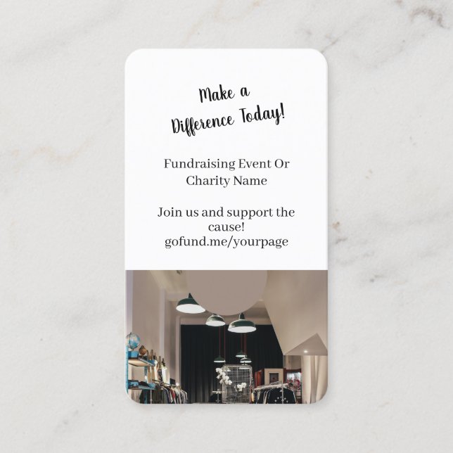 Fundraising | Charity Event Donate Now Design Business Card (Front)
