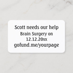 Fundraising Event for Friend QR code go fund me  Business Card